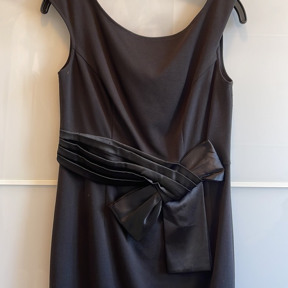 Le Chateau black cocktail dress w/ satin style bolera matching bow on dress - Picture 7 of 7